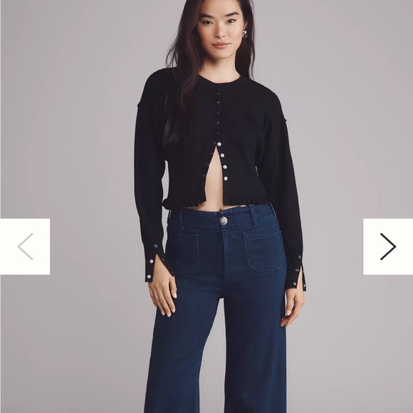 The Colette Crop High-Rise Wide Leg Jeans By Maeve - Picture 3 of 9